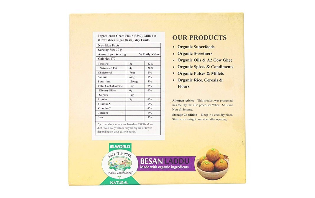 Elworld Organic Besan Laddu    Box  299 grams